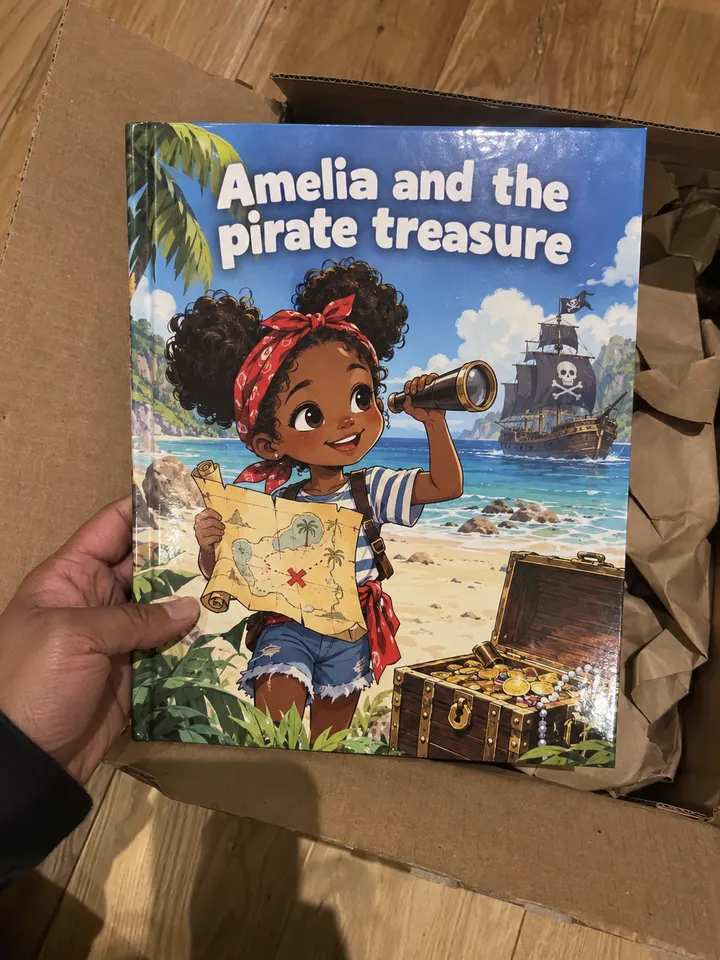 ספר ילדים מודפס: Amelia and the pirate treasure