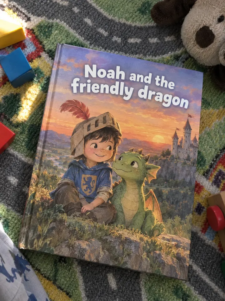 ספר ילדים מודפס: Noah and the friendly dragon