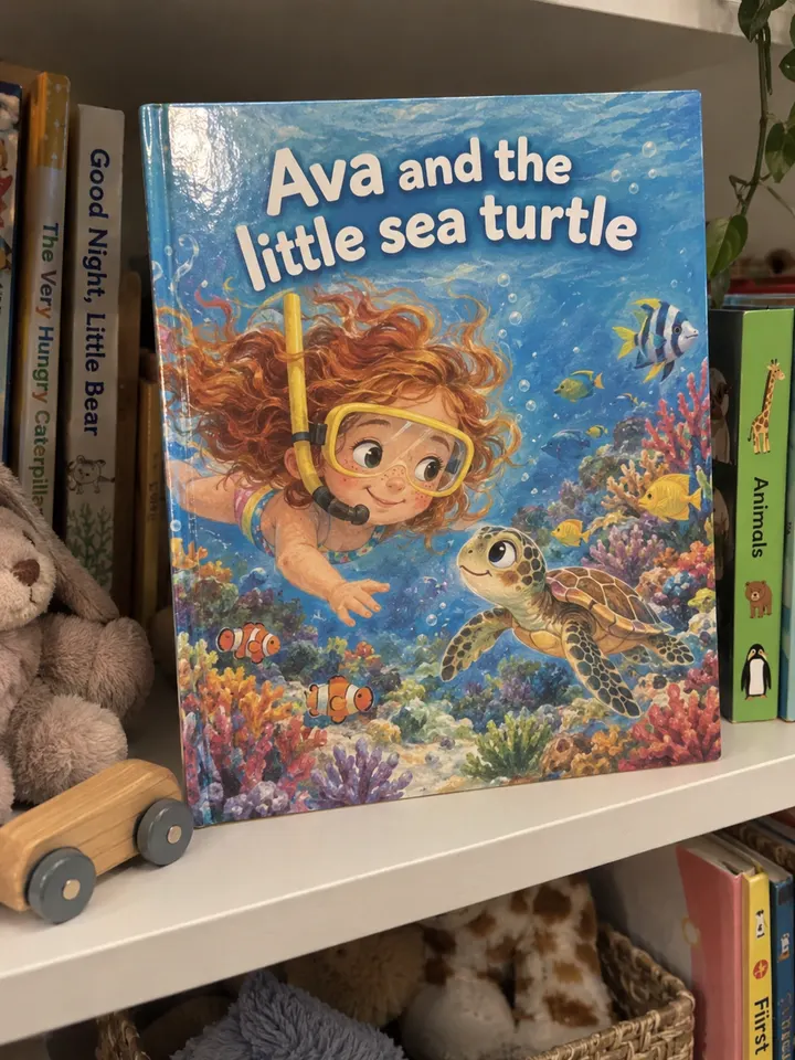 ספר ילדים מודפס: Ava and the little sea turtle