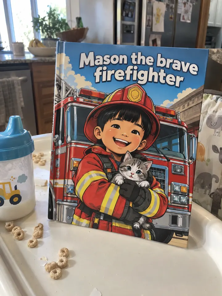 ספר ילדים מודפס: Mason the brave firefighter